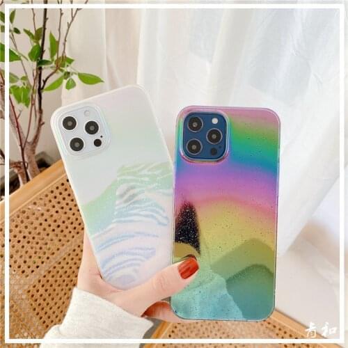 Gimfun Simple Colorful Water Drop Phone Case for iPhone 11 12 Mini Pro Max XS Max X XR 7 8 Plus Clear Hard PC Case Back Cover