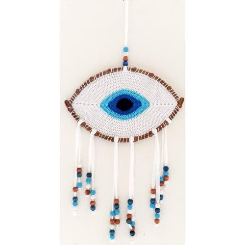 Colorful Beaded Handmade Evil Eye Braided Wall Ornament