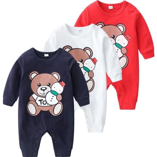 IYEAL Baby Romper Cotton Long Sleeves Cartoon Bear Newborn Baby Girls Boys Clothes roupa infantil Pajamas Jumpsuit Overalls