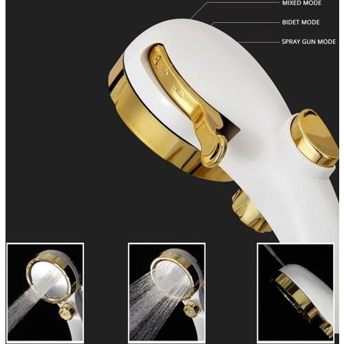 Superior Quality Shower 3 Mode Bidet Shower Head One-Key Water Stop Rainfall Shower Head Bathroom SPA Massage Shower