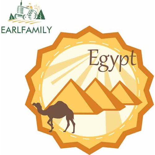 EARLFAMILY 13cm x 12.9cm for Egypt Car Stickers Vinyl JDM Waterproof RV VAN Decal 3D Car Accessories Graphics Cartoon Anime Sign