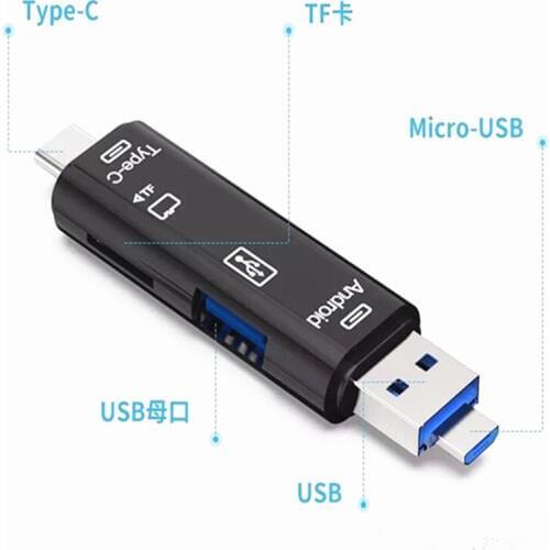 KEBIDU All In 1 USB 3.1 OTG Card Reader SD TF Micro SD Card Reader Type C USB C Micro USB Memory Support Mac10 Win7/8/xp/vista