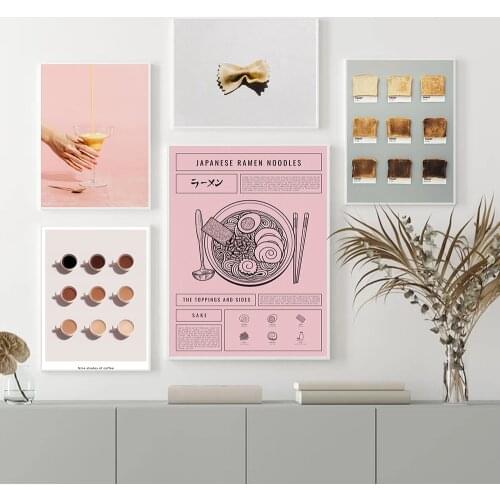 Noodles Bread Coffee Food Canvas Painting Modern Home Decoration Wall Art Picture For Kitchen Decor Nordic Posters And Prints