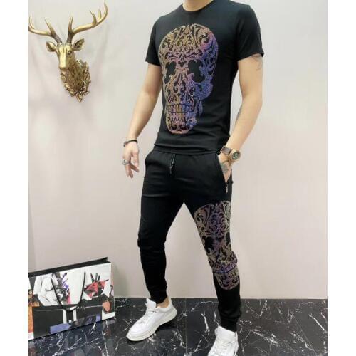 2020 new hot drill brand design tracksuit casual mens short sleeve suit