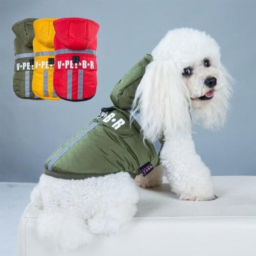 Dog Clothes Winter Warm Hooded Coat Jackets for Small Dogs Chihuahua Pug Outfits Reflective Strip Puppy Clothing Ropa Para Perro