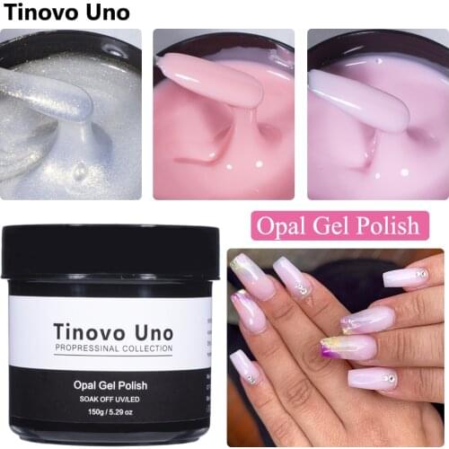 Tinovo Uno 150g Opal Gel Nail Polish Thick Nude Color Semi Permanent Vernis UV Nailpolish Shimmer Jelly Natural Gellak for Nails