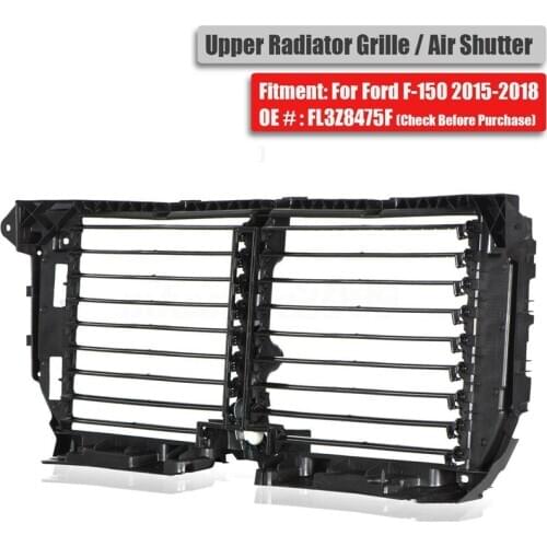 Front Upper Radiator Grille For Ford F-150 2015 2016 2017 2018 Air Shutter Control Assembly ABS Black # FL3Z8475F