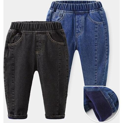 Thick Girls Jeans Baby Kids Jeans for Children Boys Girls Leggings Kids Thick Fleece Pants Toddler Pants Girls Pants Winter 2-8Y