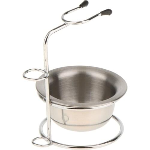Shaving Stand and Bowl Set - Stainless Steel Razor Brush