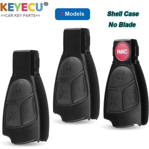 KEYECU Remote Car Key Shell Case Cover for Mercedes Benz C E ML Class w203 w211 w204 #278635, Replacement Fob 3/ 3+1/ 4 Button