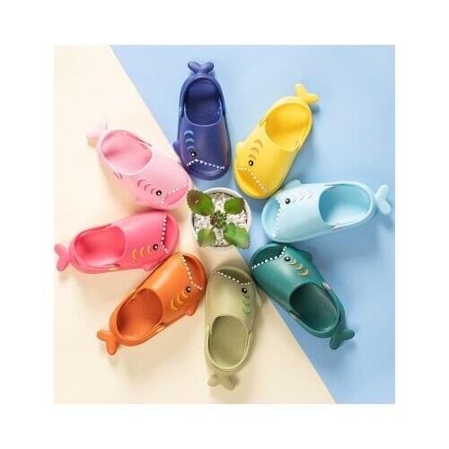 Fish New Design Colorful Slippers For Boys Girls New Summer Kids Beach Shoes Baby Suitable Soft Indoor Slippers Children Outdoor