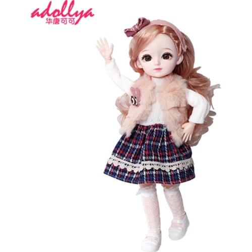 Adollya 23 Joints 1/6 BJD Doll Accessories Long Hair Dress Up Movable Jointed Dolls For Girls Sing Music Fashion Toys For Girls