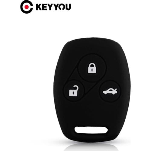 KEYYOU Silicone Car Key Cover Case Fob Remote Key Shell 2003 2008 2009 2010 2011 2012 For Honda Accord CRV Civic Fit Pilot