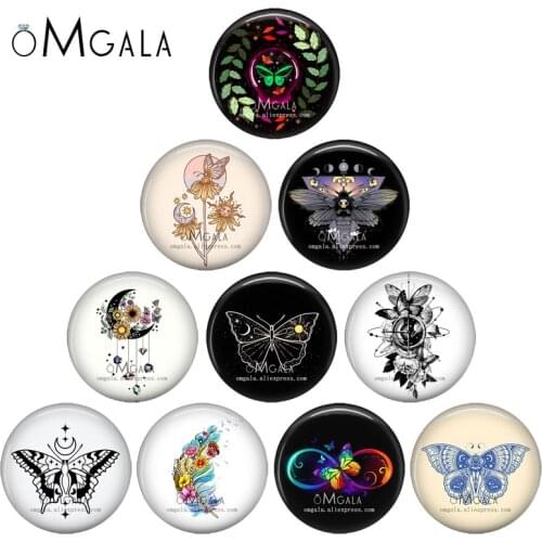 Sun and Moon Insect Butterfly Bee Art Painting 10mm12mm/18mm/20mm/25mm Round photo glass cabochon demo flat back Making findings