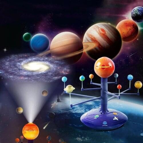 Solar System Planetary Model 8 Planets Set Kids Science steam Projector Puzzle Toys Rotating Astrometer for Baby Education Toys