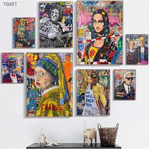 Modern Graffiti Wall Art Canvas Paintings on The Wall Pop Street Art Abstract Portrait Posters and Prints for Home Cuadros Decor