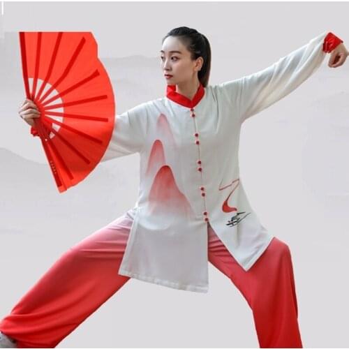 Traditional Chinese Tai Chi Clothing Taiji Performance Suit Wushu Demo Kungfu Uniform Embroidery For Women Female Taichi TA2562