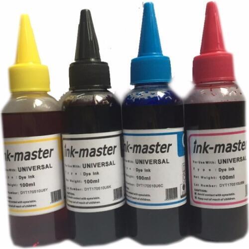 Einkshop 4 x100ml Universal Compatible Refill Dye Ink kit for Canon for Brother for Epson for Lexmark for DELL for Samsung