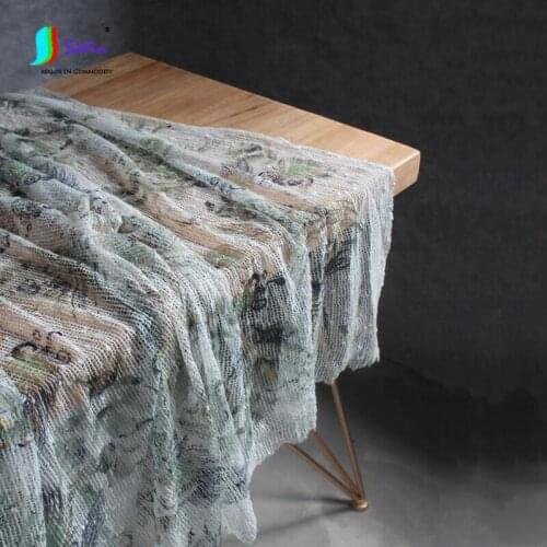 High Quality Bed-curtain Doll Diy Sew Decoration Material Soft Wind Flower Snow Moon Style Printed Lace Mesh Fabric S0107H