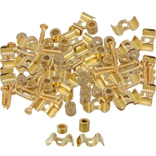 Yibuy Gold Guitar String Tree Guide Retainer Spacer Screw Set of 200