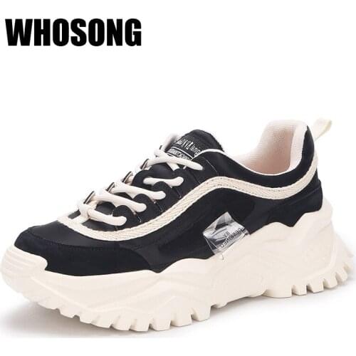 Women Casual Sneakers Ladies Platform Shoes Girls Real Leather Sport Sneakers Female Brand Chunky Sneakers Bottom Shoes Trainers