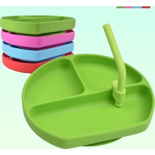 1set Childrens Dishes Baby Silicone Sucker Bowl Baby Smile Face Plate Tableware Set Smile Face Baby Tableware Set Kids Plate