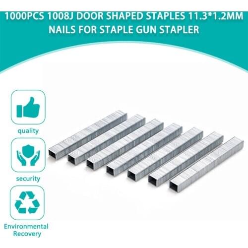 1000Pcs/pack 1008J Door Shaped Staples 11.3*1.2mm Nails For Staple Gun 3-in-1 Stapler Machine Accessories Carpenter Tool