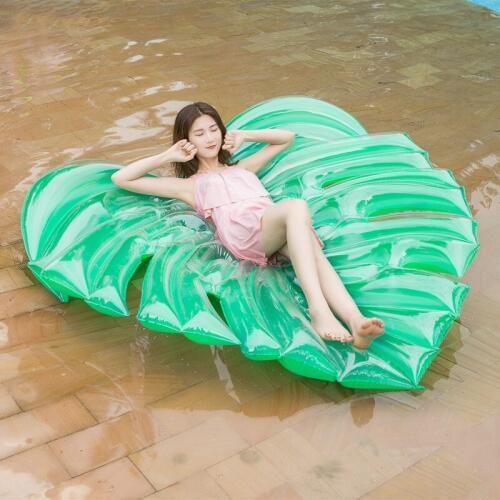 180*160cm Floating row of green leaves for Pool Adult Swimming Ring Float Swim Circle Toys Beach Party Supply