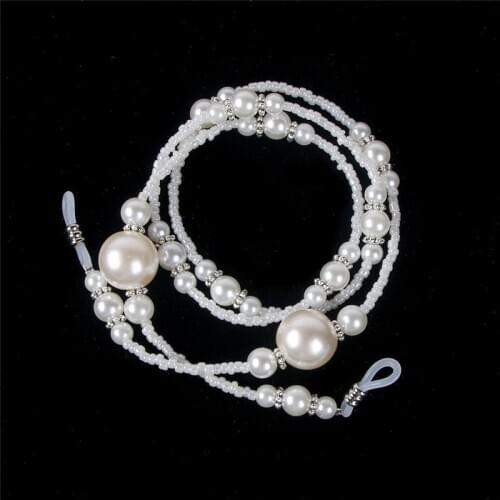 2019 1PCS New style White Pearl Beaded Glasses chain Sunglass Eye Glass Neck Strap Cords Lanyard for fashion cute women
