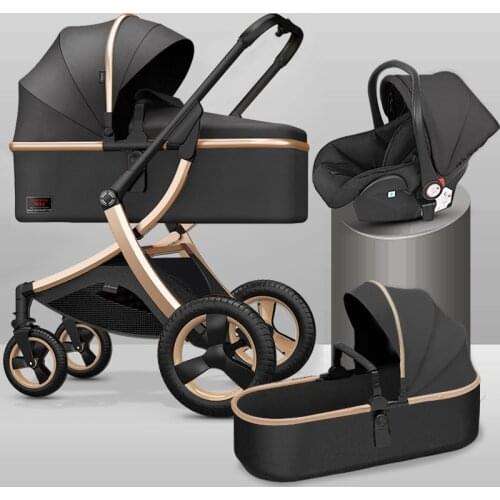 2020 High Landscape Baby Stroller 3 in 1 With Car Seat and Stroller Luxury Infant Stroller Set Newborn Baby Car Seat Trolley