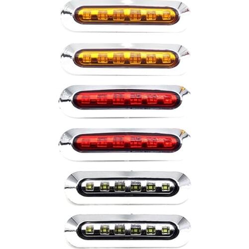 2x Truck 6LED Sidelight side Light Lamp Marker edge Trailer LED Rear 12-24V lorry van wagon autotruck perimeter parking light