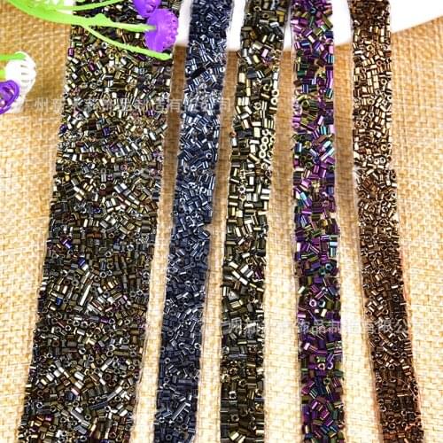 5Meters Gold Gemstone Lace Trim Hot Drilling Lace Clothing Accessories DIY Sewing Rhinestone Beaded Ribbon Crystal Lace Applique