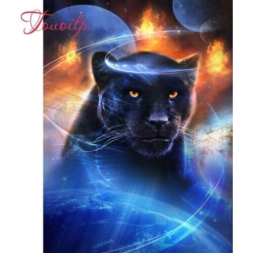 DIY panther diamond drawing diamond painting Black leopard cross stitch crystal full diamond embroidery Panthers plastic crafts