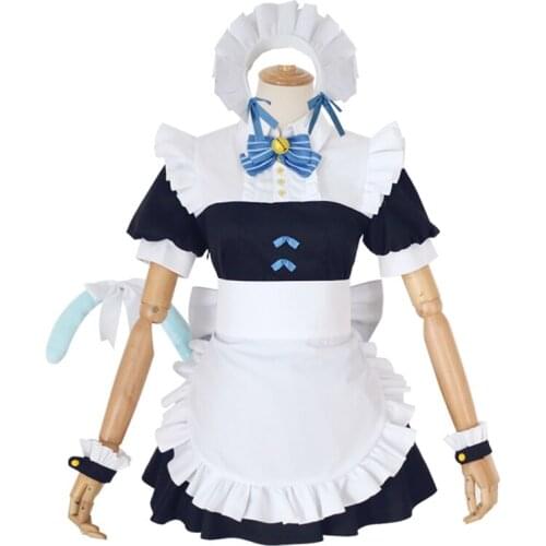 Anime Hololive VTB YouTuber Kagura Nana Cosplay Costumes Women Cute Dress Sexy Maid Suit with Ears Halloween Uniform Custom Made
