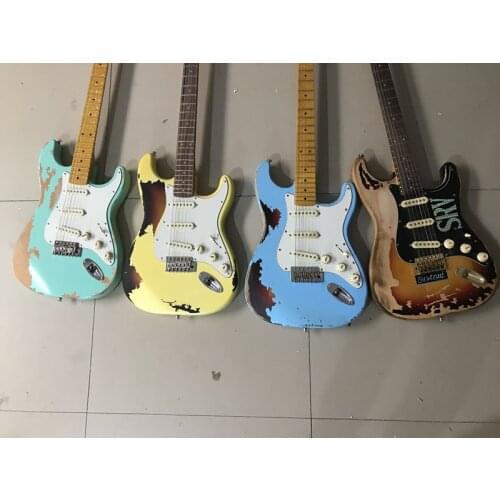 Free delivery high quality 6 string ST electric guitar Relic-electric guitar Real photos quality guarantee