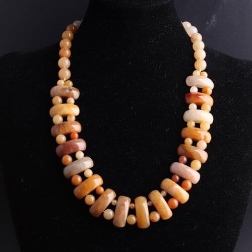 Chakra Healing Natural Stone Necklace Crystal Agates Malachite Tiger Eye Square Beads For Women Jewelry Necklaces Vintage Style