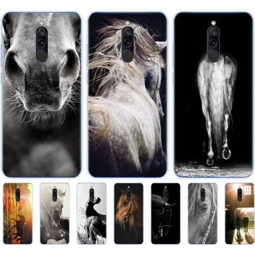 Silicon case for xiaomi redmi 8a 8 note 8 PRO 8T 9S case cover for xiaomi mi 10 NOTE 10 PRO MI 9 lite Sunset and horse