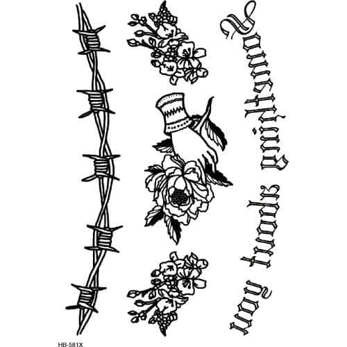 Something about you Waterproof Temporary Tattoo sticker Flower body art tatoo sleeve men Glitter tattoos Men tatuajes temporales