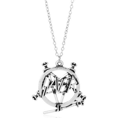 Dongsheng New Jewelry American Speed Metal Band SLAYER Necklace Killer Thrash Metal Rock Band Chain Necklace -30