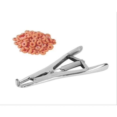 Elastratör Pensi + Rubber 100 PCs Calves to lower the antlers and lambs kuyruklarını