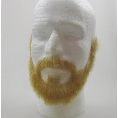 FXVIC New arrival hot selling human hair lace blonde beard and Celebrity moustache and full beard whiskers ginger-coloured beard