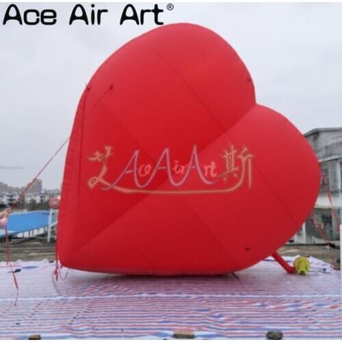 Giant Valentine Airblown Inflatable Heart Shaped Red Heart Oxford Decoration for Sale