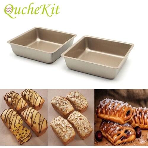 2Pcs 4 inch Non-stick Mini Bakeware Pan Carbon Steel Pizza Cake Baking Tray Pan Cakes Bread Biscuit Molds Kitchen Accessories