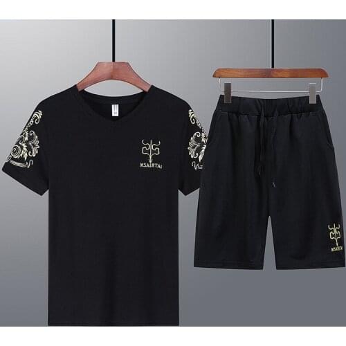 Summer 2021 Tracksuit Men Sweat Suit Fashion Mens Sets Mens Clothes Quick Drying T Shirt Short Pants Brand Mens Sportsuits