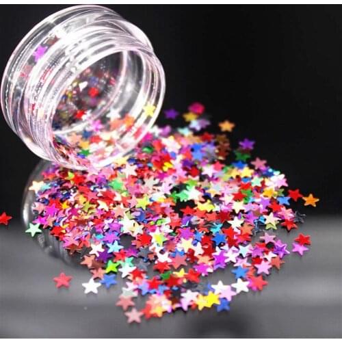 1pcs Literary Rhinestone Glitter Star Heart Flower Powder Nail Sticker Set Manicure Decor Accessories DIY Craft Supplies