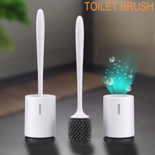 Toilet Brush Set Silicone Cleaning Brush For Bathroom Toilet Brush Black Wall-mounted or Floor-standing Toilet Bowl Brush