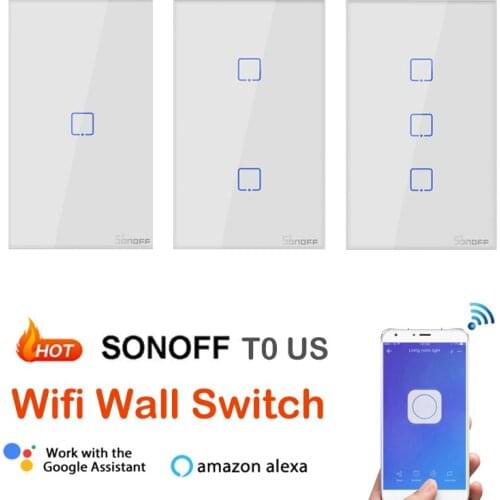 SONOFF TX Series T0 T1 T2 T3 EU US UK WiFi DIY Wall Switch For EWelink APP Smart Remote Control Work With Google Home Alexa