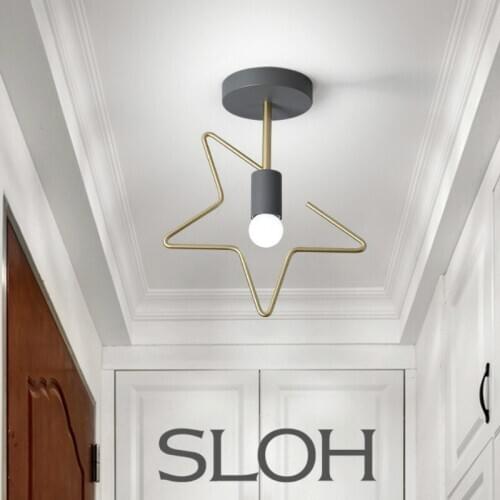 Nordic corridor aisle light simple creative personality balcony lamp star decoration cloakroom entrance ceiling lights LB40601