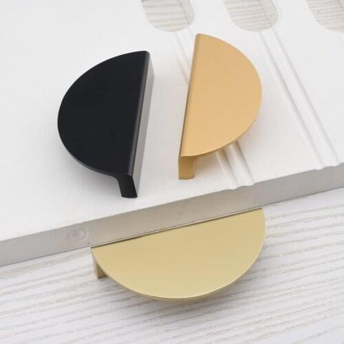 Half Round Kitchen Handle Zinc Furniture Knobs For Cabinet Wardrobe Drawer Bathroom Closet Doorknob Simple Modern Door Hardware