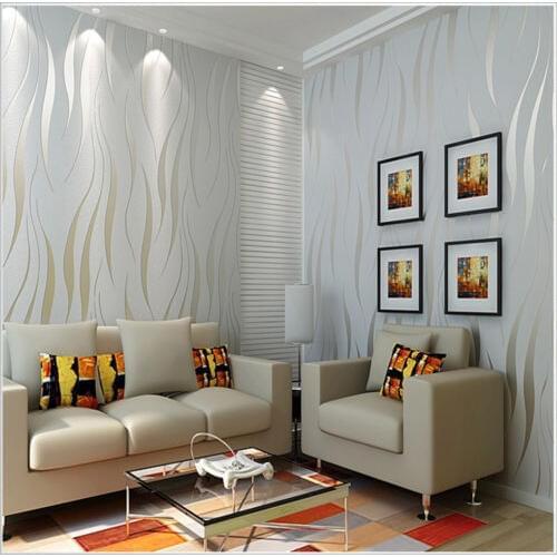 Q QIHANG Modern Minimalist Non-woven Background Flocking Leaf Printing Wallpaper 0.53m*10m=5.3m2